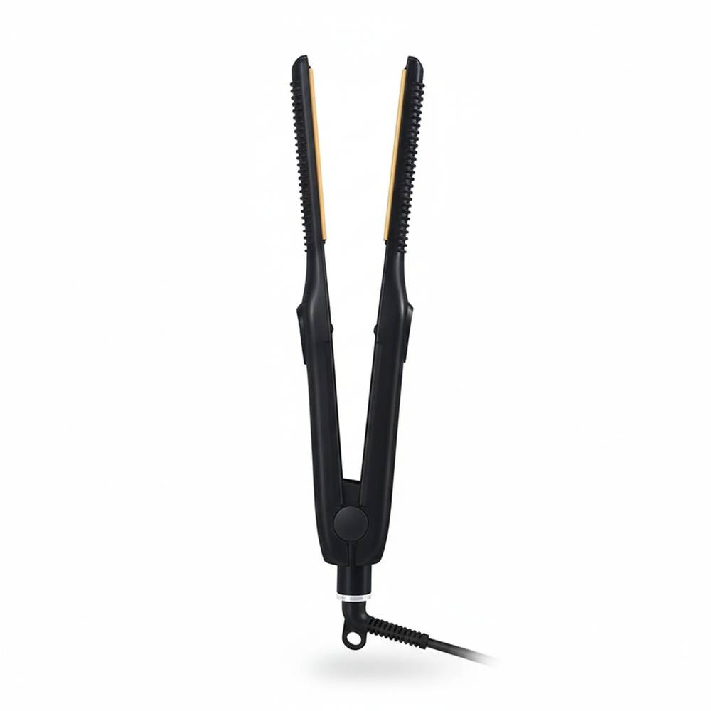 Mini alisador 2 em 1 Slim com placas de cerâmica e titânio para alisamento e cachos em cabelos curtos