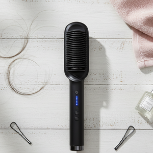 Escova alisadora Pro Anti-Burn com 5 temperaturas 140-200°C e tecnologia anti-escaldadura patenteada