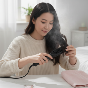 Escova alisadora Pro Anti-Burn com 5 temperaturas 140-200°C e tecnologia anti-escaldadura patenteada