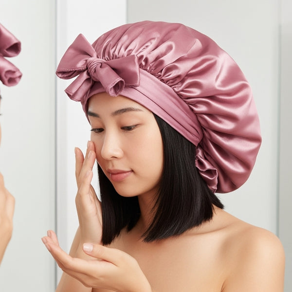 Touca de cetim para dormir com proteção noturna capilar e controle de frizz Sleep Care