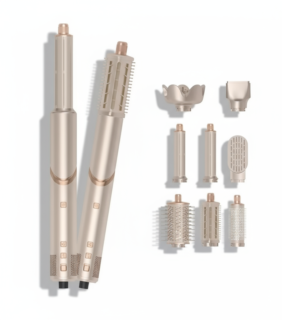 Secador modelador 6 em 1 Pro Íon com auto curler, escovas térmicas e tecnologia de íons negativos