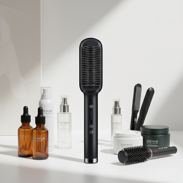 Escova alisadora Pro Anti-Burn com 5 temperaturas 140-200°C e tecnologia anti-escaldadura patenteada