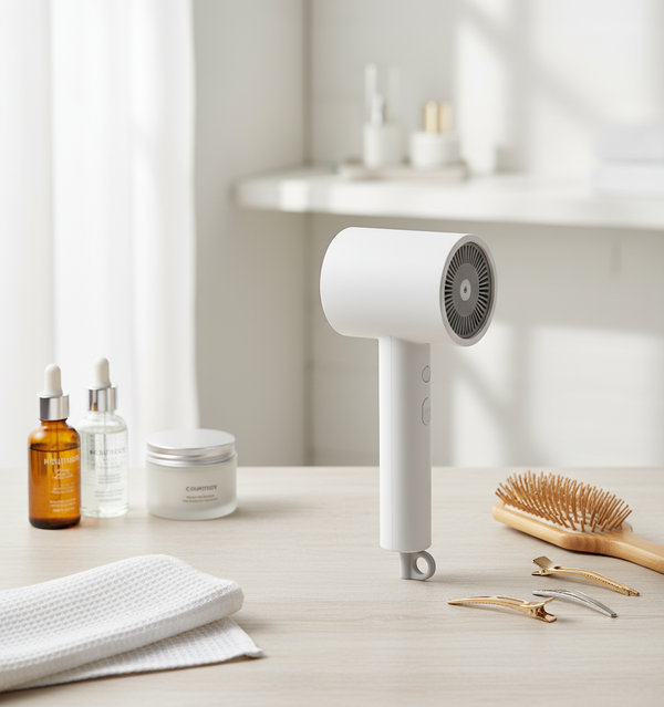 Secador compacto iônico Breeze 1600W com 50 milhões de íons negativos e controle de temperatura 57°C