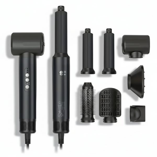 Secador modelador 7 em 1 Pro Brushless com motor 110000 RPM e tecnologia air wrapping para cachos perfeitos
