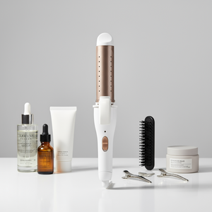 Alisador 2 em 1 Essence com vapor e placas de turmalina cerâmica para alisamento e cachos profissionais
