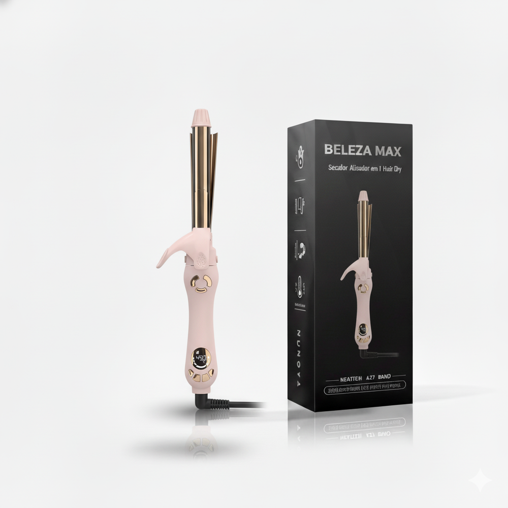 Modelador giratório automático Pro 3 Barris com display LCD e controle de temperatura 120-230°C profissional
