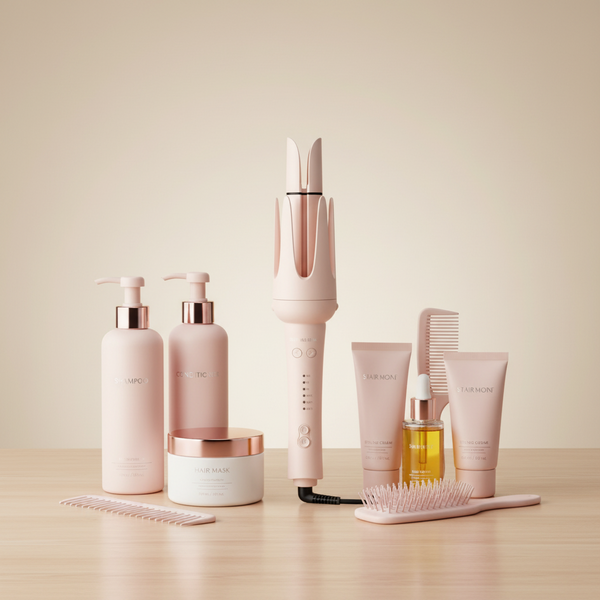 Modelador automático 5 em 1 Curl com controle digital de temperatura e 3 rolos intercambiáveis para cachos
