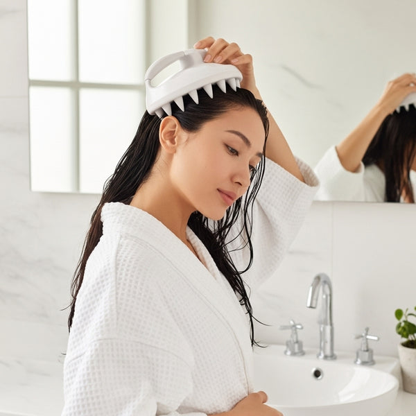 Massageador capilar de silicone premium para relaxamento total e estimulação da circulação do couro cabeludo
