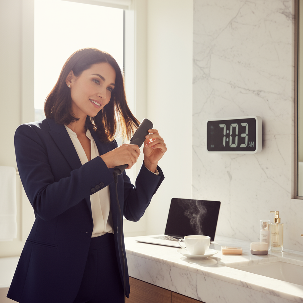 Alisador de cabelo profissional MCH Pro com placas cerâmica turmalina e aquecimento rápido até 230°C
