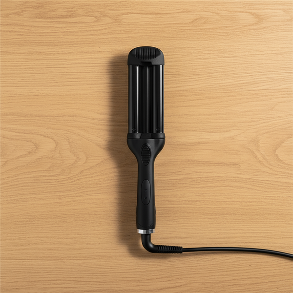 Alisador de cerâmica Pro PTC com aquecimento rápido, display LCD e barril 37mm para ondas e cachos
