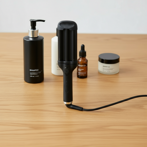 Alisador de cerâmica Pro PTC com aquecimento rápido, display LCD e barril 37mm para ondas e cachos
